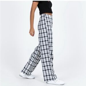 Princess Polly Women's Euros Pants in Black and White Plaid